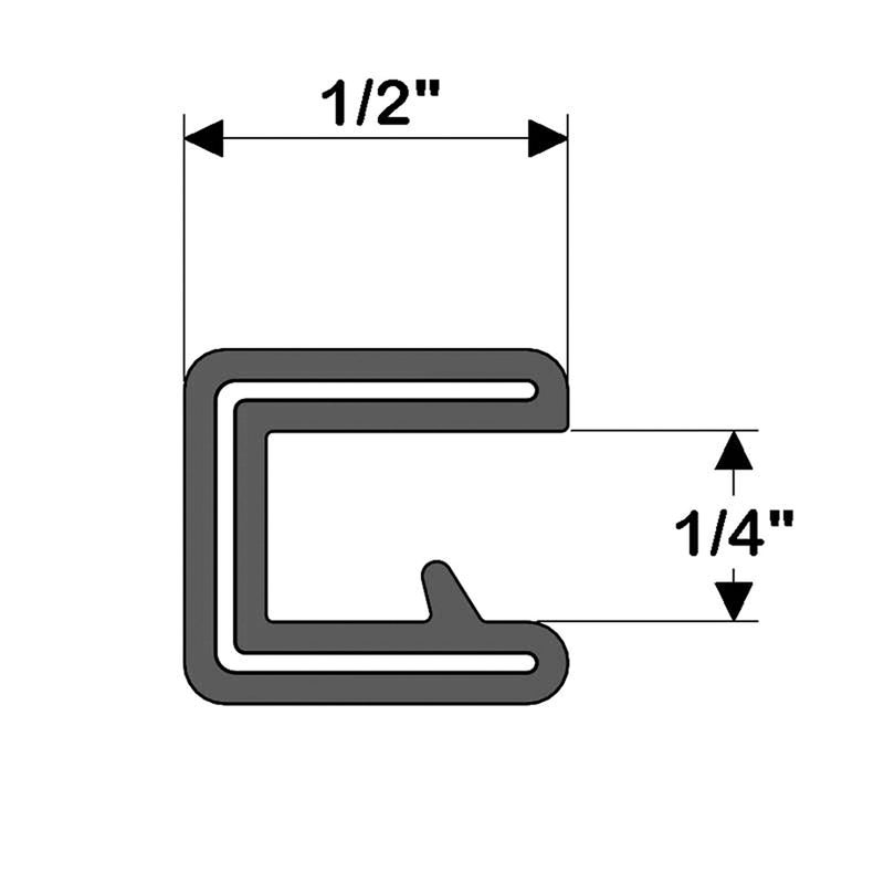 Taco Metals تاقو ميتالز تاقو مارين V30-1008B25-1 فليكس تريم - 1/2" × 25' مع فتحة 1/4"، أسود - Image 2